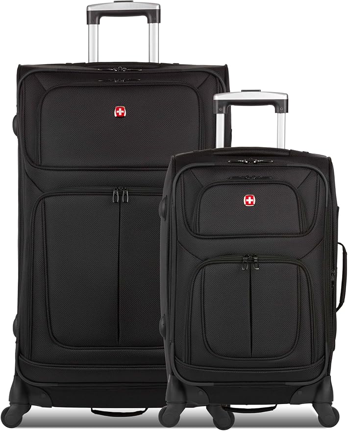 SwissGear Sion Softside Expandable Luggage, Black, 2-Piece Set (21/29)