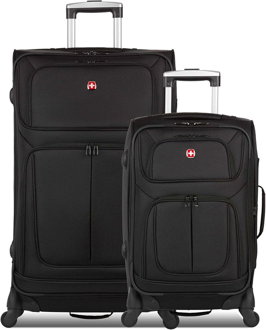 SwissGear Sion Softside Expandable Luggage, Black, 2-Piece Set (21/29)
