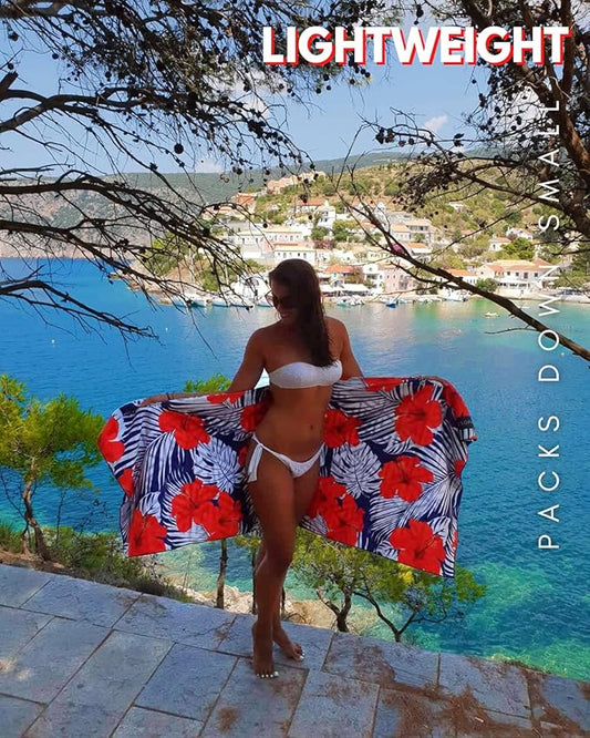 ECCOSOPHY Microfiber Beach Towel - Sand Free Towels are Quick Dry, Light Weight, Super Absorbent - Perfect Pool, Travel, Cruise, Camping Essentials - Oversized Extra Large for Adults 71x35 in