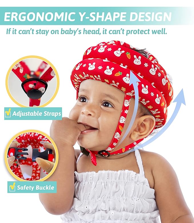 Baby Helmet for Crawling & Walking - Head Protector for Infants, Soft Cushion Safety Headguard, Toddler Inflatable Helmets 6-12 Months