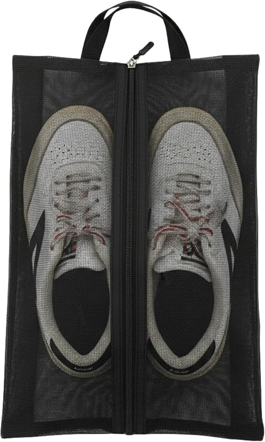 Travel Shoe Bag with Mesh & Zipper – Polyester TPU Sneaker Organizer, Portable Dustproof Storage & Laundry Wash Bag for Men’s and Women’s Shoes