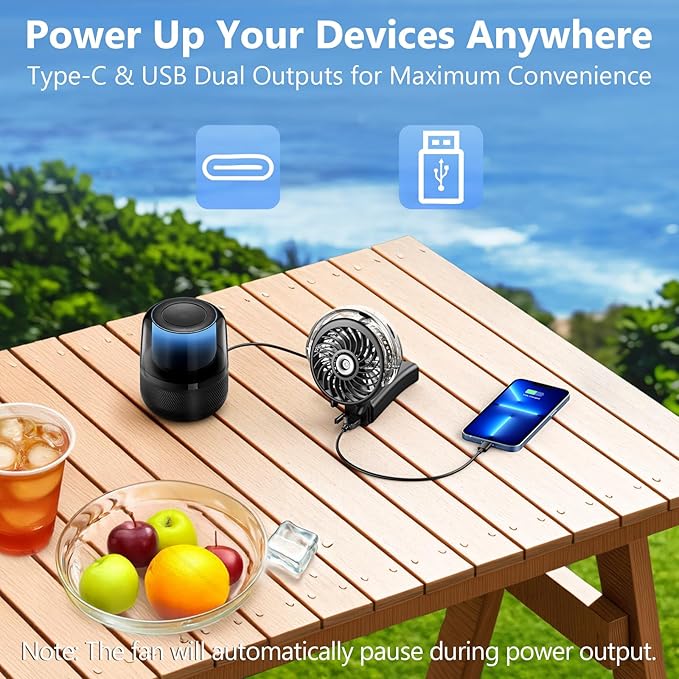 6000mAh Portable Handheld Misting Fan as Power Bank, 50ml XL Water Tank, 20H Runtime 3 Speeds, 180° Foldable Rechargeable Mist Fan for Travel, Outdoors, Makeup - Black