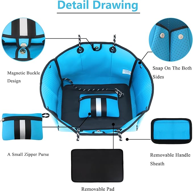 QOGiR Neoprene Multipurpose Beach Bag Tote with Inner Zipper Pocket … … … …