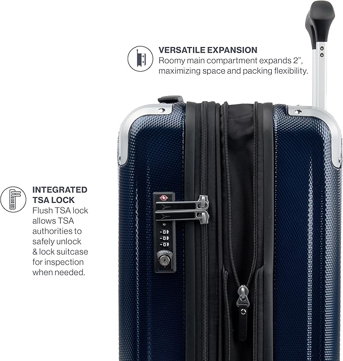 Travelpro Pathways 3 Hardside Expandable Luggage, 8 Spinner Wheels, Lightweight Hard Shell Suitcase, 3 Piece Set (21/25/28), Royal Blue