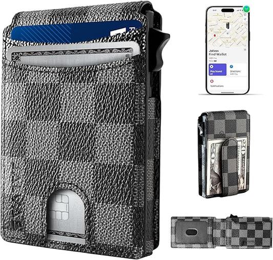 Smart Wallet With Tracker, RFID Blocking, Money Clip For Men, Works with Apple Find My (iOS Only), No Need for AirTag, Minimalist Wallet, All-in-One Model, Gift For Men.