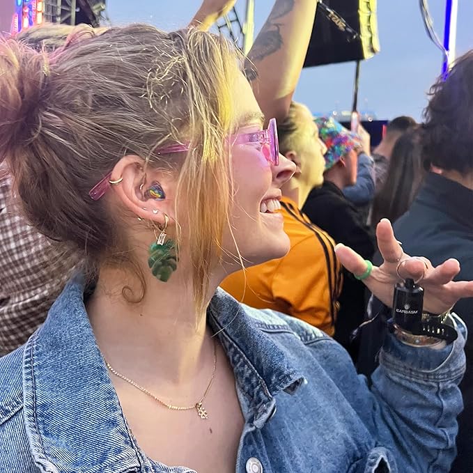 Eargasm High Fidelity Earplugs with Rainbow Filters - Reusable Noise Reduction Hearing Protection Ear-Plugs with Carrying Case for Concerts, Festivals, Raves, Musicians, Live Events, Sports