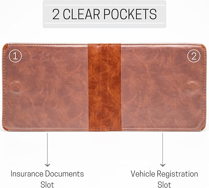 CANOPUS Car Registration and Insurance Holder, Magnetic Closure, Embossed Card Document Holder, Vehicle Glove Box Organizer, Wallet for Auto, SUV, Motorcycle, Truck, Waterproof, SUV Model