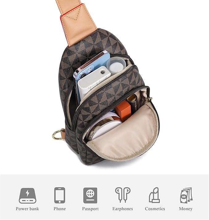 INICAT Crossbody Sling Bags Fanny Packs Valentine's Day Gifts Vegan Leather Travel Vacation Essentials Purses Women