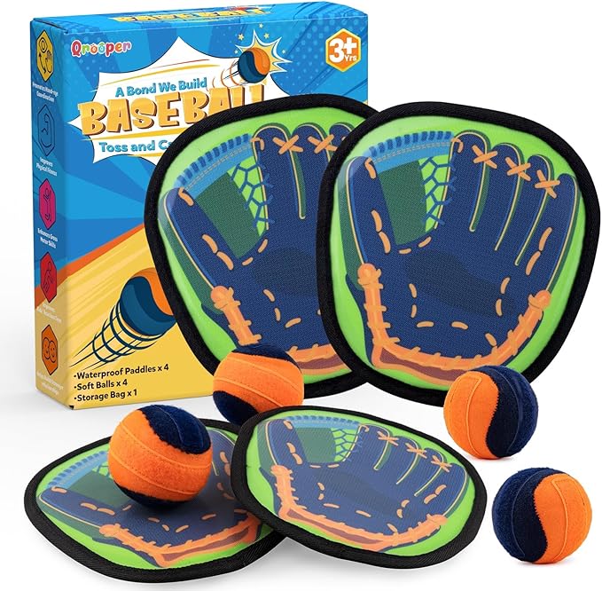 Toss and Catch Ball Game Kids Toys for 3 4 5 6 7 8 Year Old Boys Girls Birthda Gift, Valentines Day Gifts Outdoor Games Yard Play Beach Pool Toys for Kids Ages 4-8 8-12 Toddler Baseball Glove