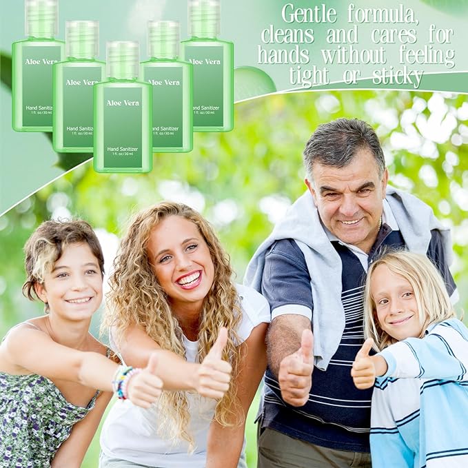 Frienda 24 Pcs Mini Hand Sanitizers Bulk Aloe Vera Refreshing Gel Pocket Scented Hand Sanitizers Travel Size for Christmas Stocking Stuffers Women Men Teacher Nurses Coworker Staff Guest Holiday Gifts
