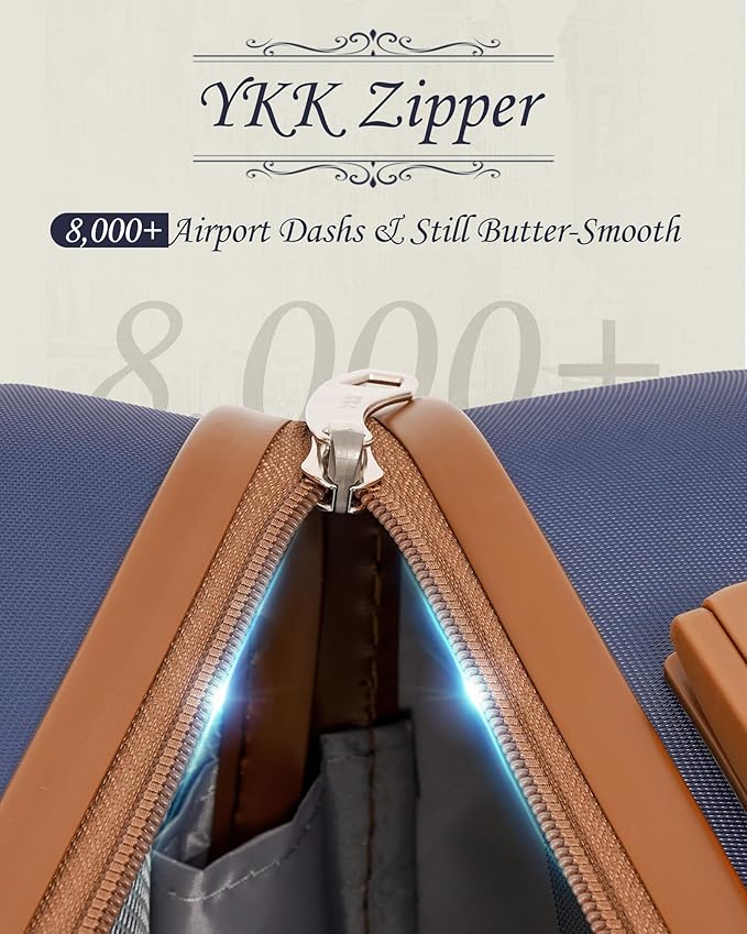 TAKUMI Luggage Sets 5 Piece Lightweight Carry On luggage with Duffel Bag ABS+PC Hardshell Suitcases with YKK zippers Double Spinner Wheels Travel Luggage with TSA Lock(NAVY, 5 PIECE SET)