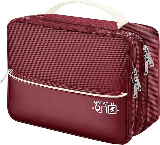 Electronics Travel Organizer, Double Layer Cable Organizer Bag Waterproof Electronics Accessories Storage Bag for Charger, Phone, Power Bank, Hard Drive, Cord, Tablet