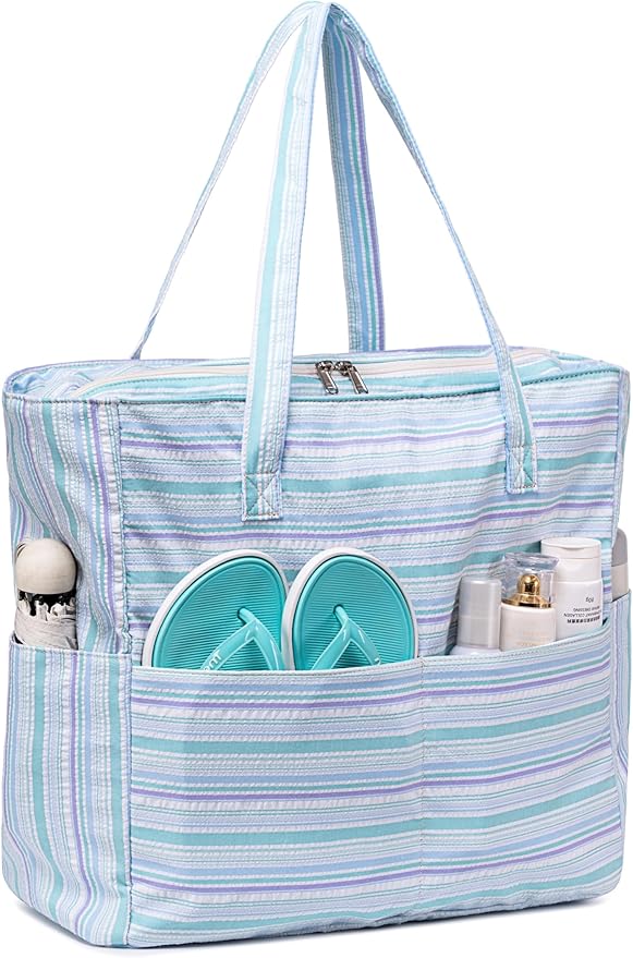 Bluboon Waterproof Beach Tote Pool Bags for Women Ladies Extra Large Carry On Bag With Wet Compartment for Weekender Travel