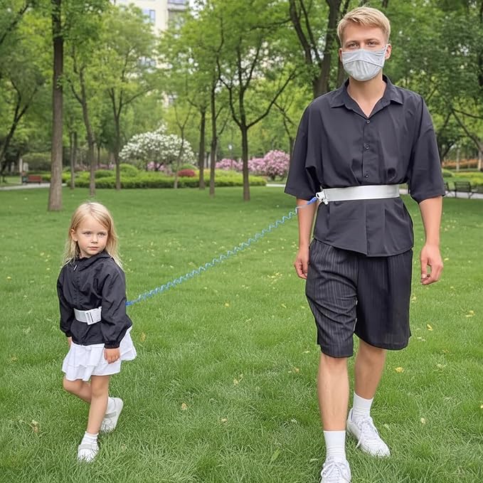 2 Pcs Little One Waist Harness with Lock, 6.56 ft Anti-Lost Elopement Leash, Cotton Steel Wire, Adjustable Little Ones with Autism Special Needs