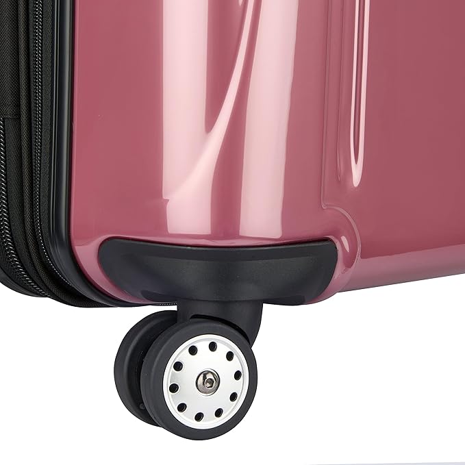 DELSEY PARIS Helium Aero Hardside Expandable Luggage with Spinner Wheels, Peony Pink, Checked-Medium 24 Inch