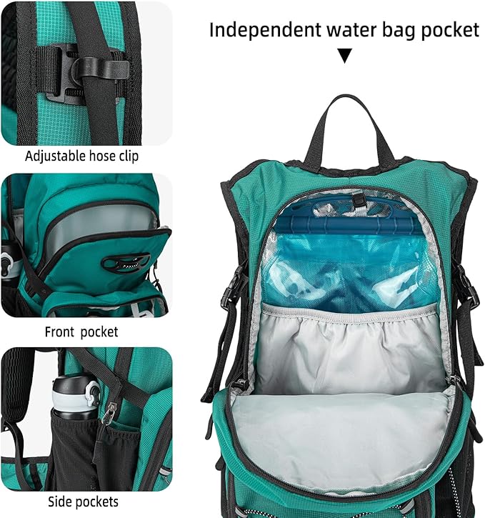 Hydration Backpack, Water Backpack for Hiking with 3L Water Bladder, Insulated Hydration Pack Lightweight Day Hydropack Ideal for Hiking and Cycling, 18L