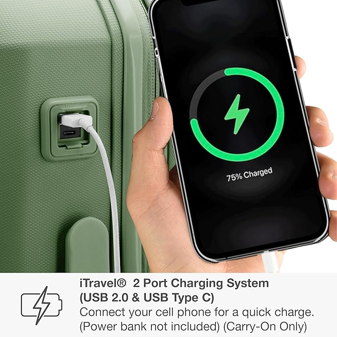 Traveler's Choice Pagosa Indestructible Hardshell Expandable Spinner Luggage, Green, 2-Piece Set (22/26)