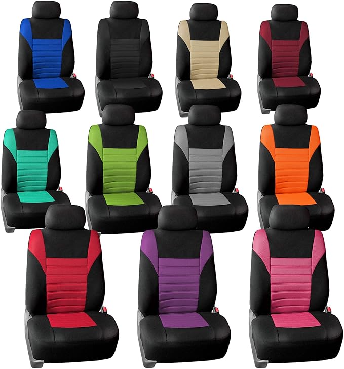 FH Group Automotive Car Seat Covers Front Set Premium 3D Air Mesh Front Seat Covers, Airbag Compatible Universal Fit Interior Accessories for Cars Trucks and SUVs - Burgundy
