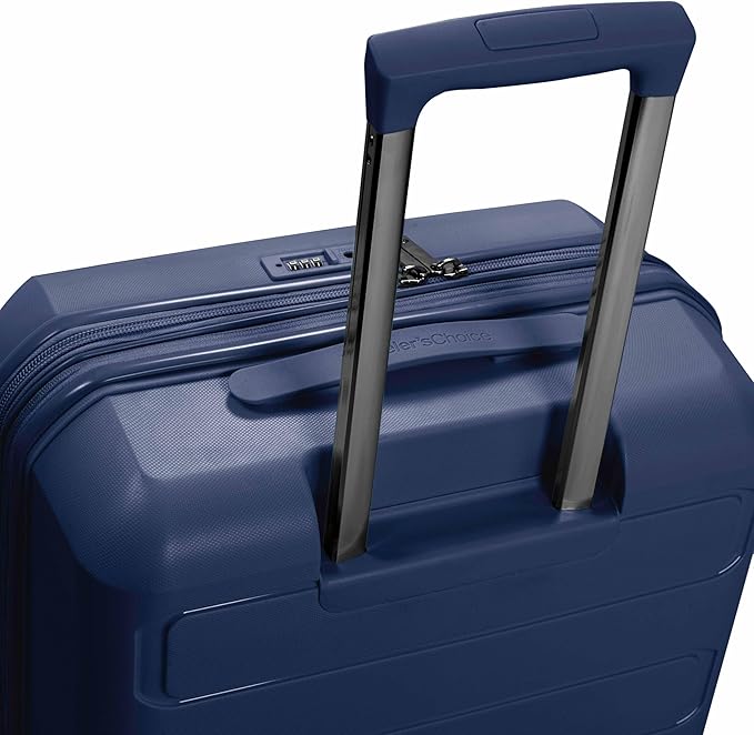 Traveler's Choice Pagosa Indestructible Hardshell Expandable Spinner Luggage, Navy, 3-Piece Set (22/26/30)