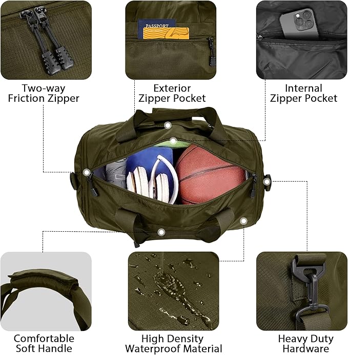 Wildroad Travel Bags for Men, Gym Bag & Duffle Bag for Travel, Carry on Duffel Bag 3 IN 1 Expandable Overnight Weekender Bag (Vintage Grey, Large-50L+ Gym Bag)