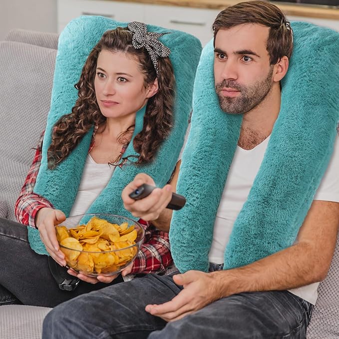 2 Pcs Travel Pillow Car Sleeping Kid Neck U Shaped for The Back Seat Adults Children Head and Body Support Long Distance Journey Accessories (Turquoise)