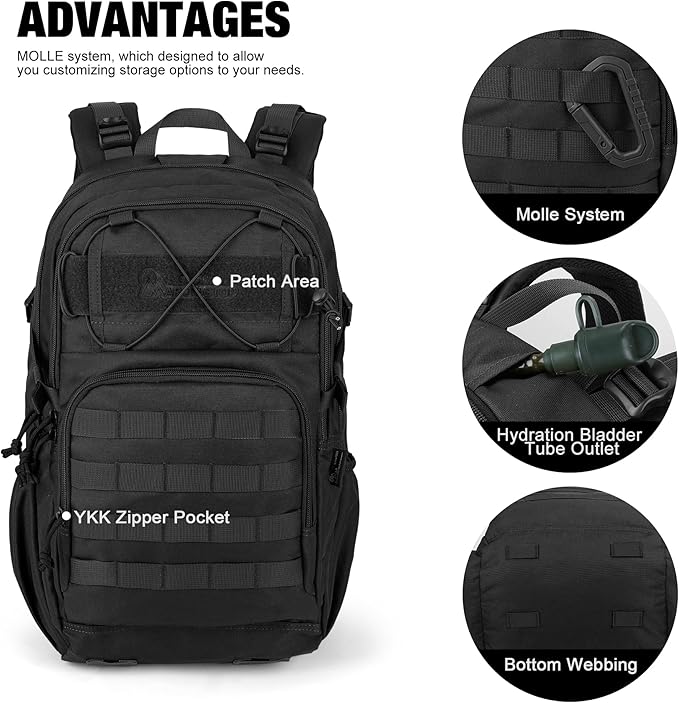 Mardingtop Military Tactical Backpack for Men 28L Molle Rucksack Assault Pack EDC Daypack for Hiking,Travel,Camping, Hunting