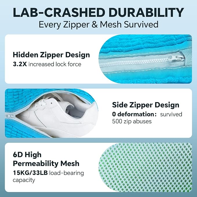 Shoe Washing Machine Bag: 2 Pack Reusable Shoes Cleaning Bags, Heavy Duty Shoe Laundry Bag for Washer & Dryer, 360° Deep Clean for Sneakers Tennis Shoes, Gifts for Women Men