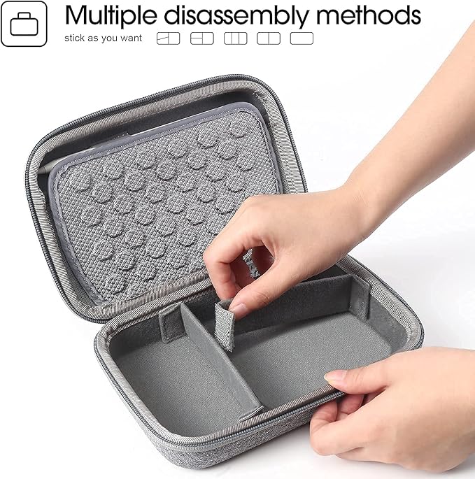 Smatree Hard Case for Apple Magic Mouse, Magsafe Charger, AC Adapter, USB Cable, Pencil, Electronic Accessories Storage Case for Macbook, Small Bag - Grey