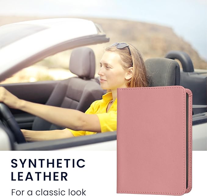 kwmobile Registration and Insurance Holder - Car Document Holder for Vehicle Documents and Cards - PU Leather - Black