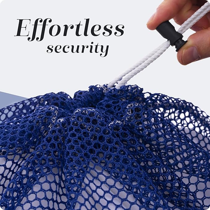Handy Laundry Mesh XL Laundry Bags - Pack of 2 - Durable, Machine Washable with Secure Drawstring Closure - Perfect for College Dorms, Laundromats, Apartments (Blue, Large 24" x 36", 2-Pack)