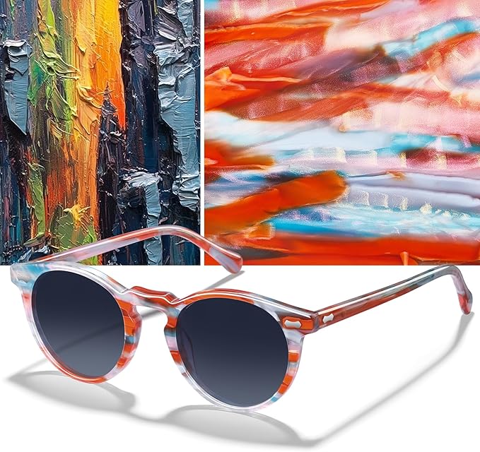 CARFIA Polarized Sunglasses for Women UV Protection Small Face Acetate Frame CA5288