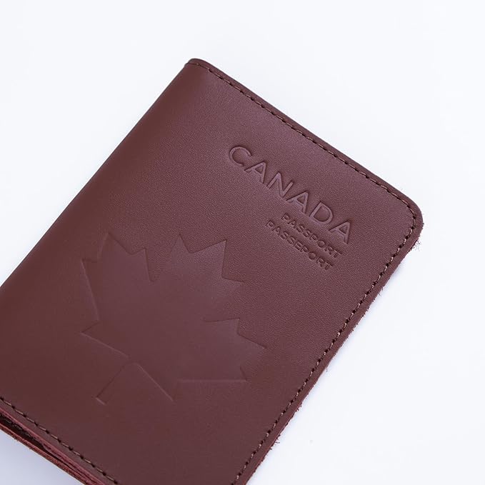 INCARNE Passport Cover - Travel Passport Wallet - Leather Passport Holder for Men Women Family with Card Slots & Note Compartmen - Sleeve Protector - Genuine Leather - Classic Brown