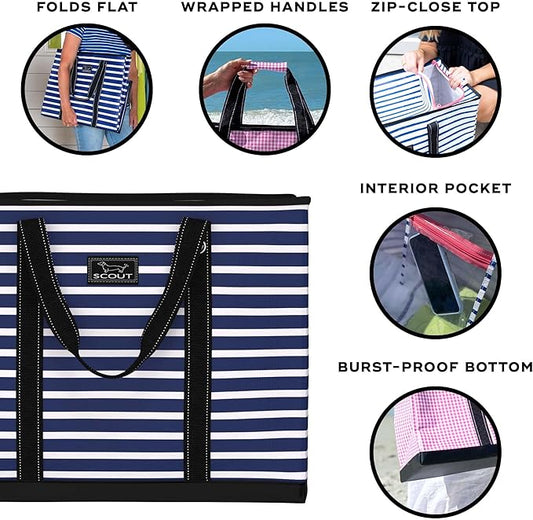 SCOUT 4 Boys Zip Tote XX-Large - Durable Lightweight Bag for Beach, Pool, Family Travel, Storage - Water-Resistant, Zips Shut