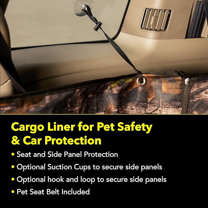 Meadowlark Premium SUV Cargo Liner for Dogs, Waterproof Pet Cargo Cover with Bumper Flap Protector, Durable Non-Slip, Universal Fit for SUVs, Sedans & Vans (74"" L x 41"" W) Brown