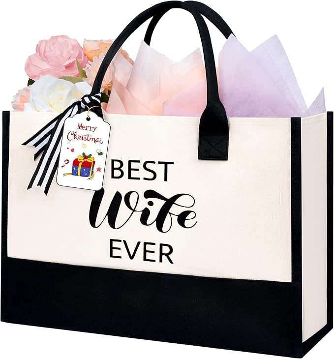 BAGAIL Initial Tote Bag, Personalized Birthday Gifts for Women, Teacher, Friends, Mom, Wedding, Monogrammed Beach Bag