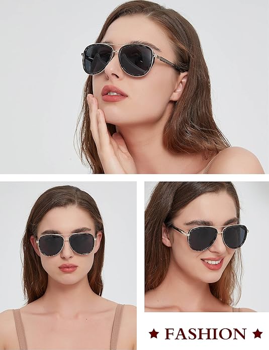 BIRCEN Polarized Sunglasses for Women UV - Protection Womens Retro Mirrored Shades with Acetate Frame BC2001
