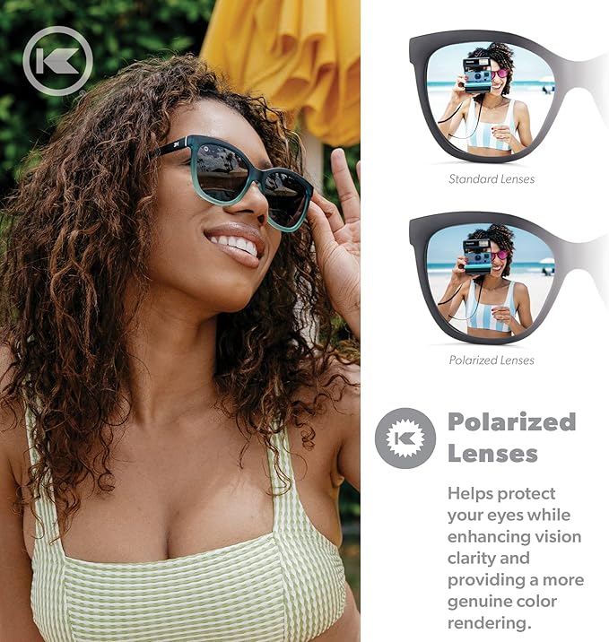 Knockaround Deja Views Polarized Sunglasses for Women - Impact Resistant Lenses & Full UV400 Protection