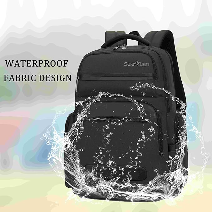 Men's Multilayer Backpack Business Casual Large Capacity Multifunctional Laptop Bag (Grey)