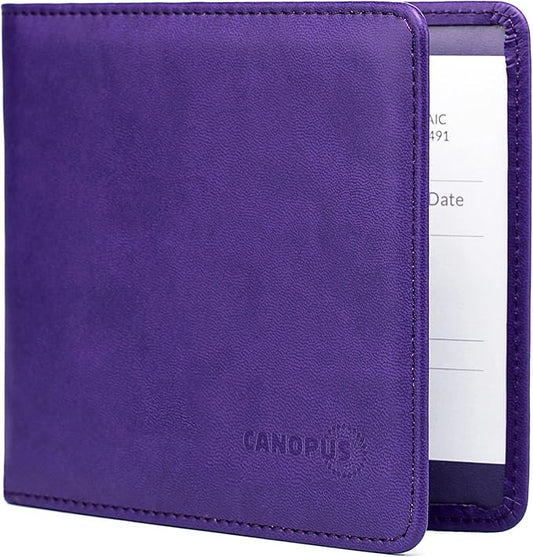CANOPUS Car Registration and Insurance Holder, PU Leather Card Holder, Vehicle Glove Box Organizer for Auto, SUV, Truck and Motorcycle, Purple