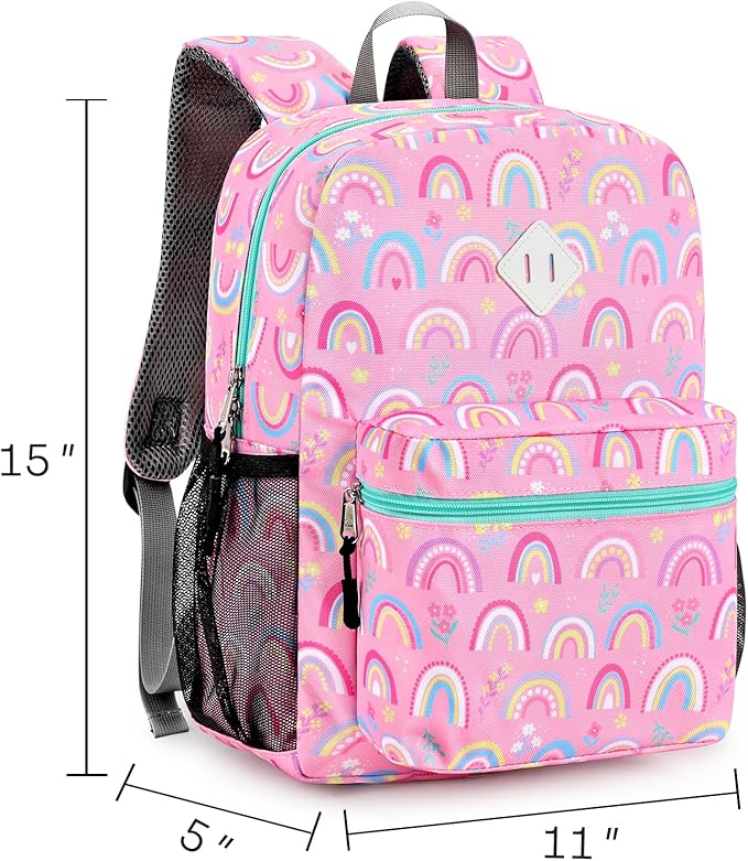 STEAMEDBUN Kids Backpack for Girls, Rainbow Kindergarten Backpack for Toddler Girls Age 3-8