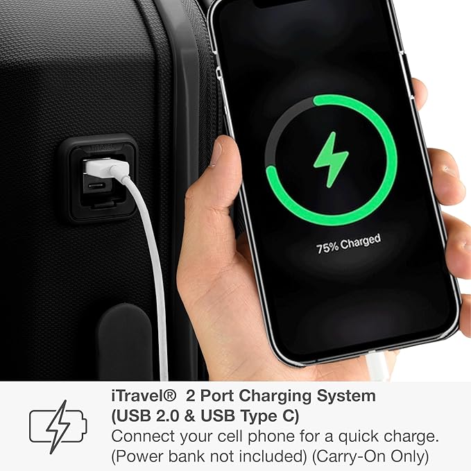 Traveler's Choice Pagosa Indestructible Hardshell Expandable Spinner Luggage, Black, 2-Piece Set (22/26)