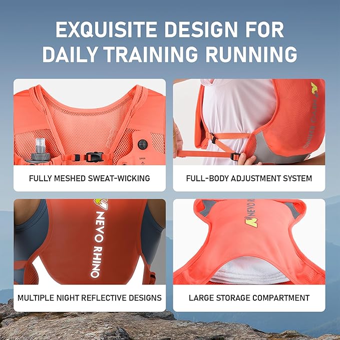 Running Vest with 350 ML TPU Soft Flask, Small Running Water Vest -Adjustable Chest Straps, Lightweight Hydration Vest Pack for Trail Marathon Hiking Cycling for Women Men Mini