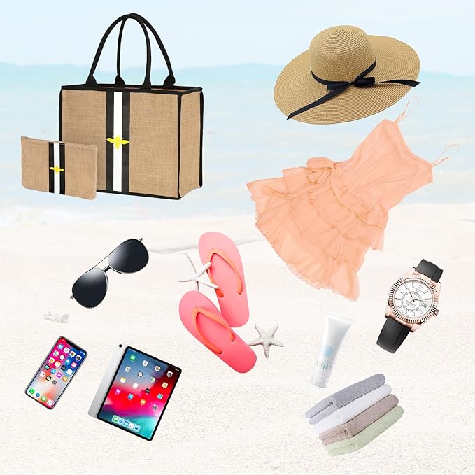 Large Beach Bag Jute Woven Tote