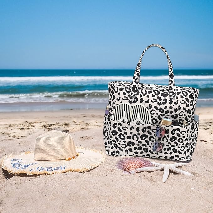 Bluboon Waterproof Beach Tote Pool Bags for Women Ladies Extra Large Carry On Bag With Wet Compartment for Weekender Travel