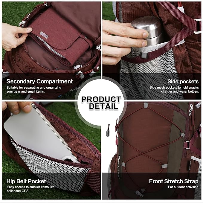 MOUNTAINTOP 25L/40L Hiking Backpack,Lightweight Travel Backpack for Men Women Outdoor Backpacking, Camping