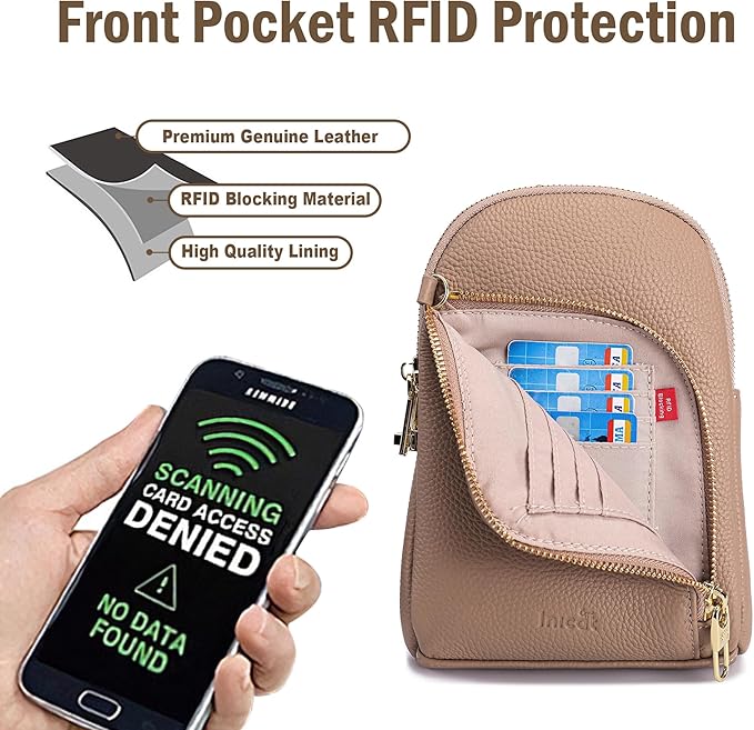INICAT RFID Blocking Sling Bag Anti Theft Crossbody Bags Women Valentine's Day Gifts Travel Purses Vegan Leather