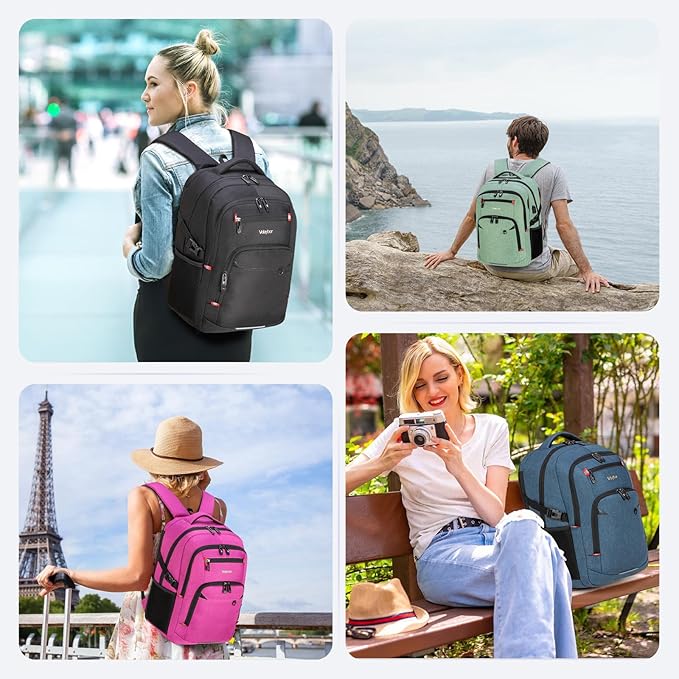 40L Expandable Laptop Backpack, Anti-thief Travel Backpack with USB Charging Port, Airline Approved Business Waterproof Carry on Luggage, Fits 15.6" Laptop for Men Women
