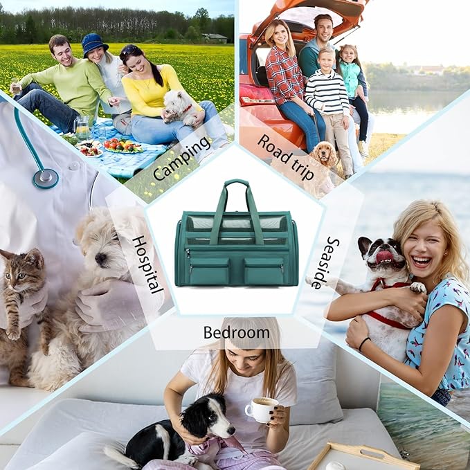Cat Carrier, Small Dog Carrier for Small Medium Pets Up to 15 Lbs，Pet Carrier Airline Approved,Soft-Sided Puppy Travel Bag with Safety Zippers,Chihuahua Carry Case, Kitty Cloth Cage