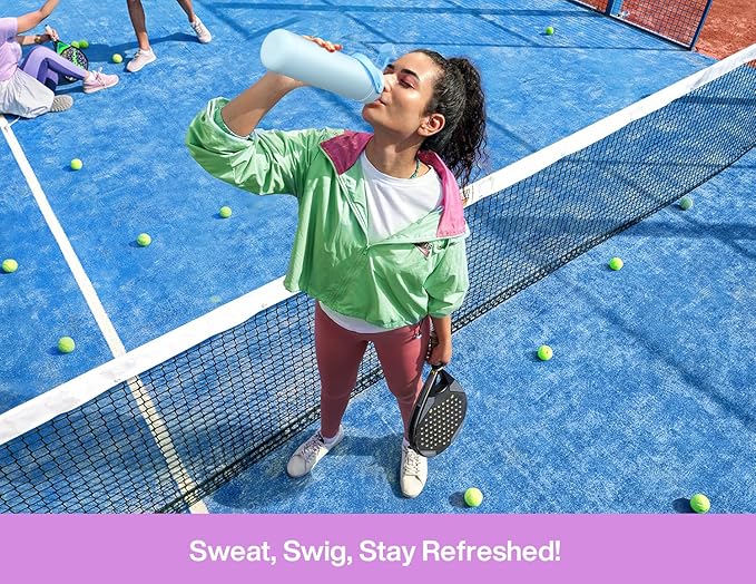 POWCAN 26 oz Insulated Water Bottle with 2-in-1 Straw and Spout Lid, Keep Cold 24H, Leak-Proof, Fits in Car Cup Holder, Stainless Steel Water Bottle for Sports, Travel, and School (Starlight Cascade)