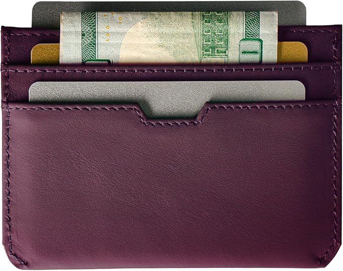 Vaultskin MOORGATE Slim Card Holder - Minimalist Leather Wallet, RFID Blocking Sleeve, Fits Front Pocket, for Men and Women